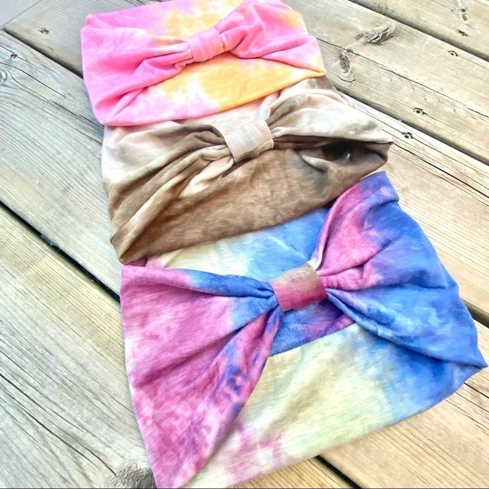 Tie-dye-SOFT MEADOW-Boho Gypsy/hippy wide headband turban silky soft fabric - Picture 16 of 16